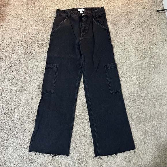 H&M Denim - H&M Cutoff High Waisted Cargo Jeans